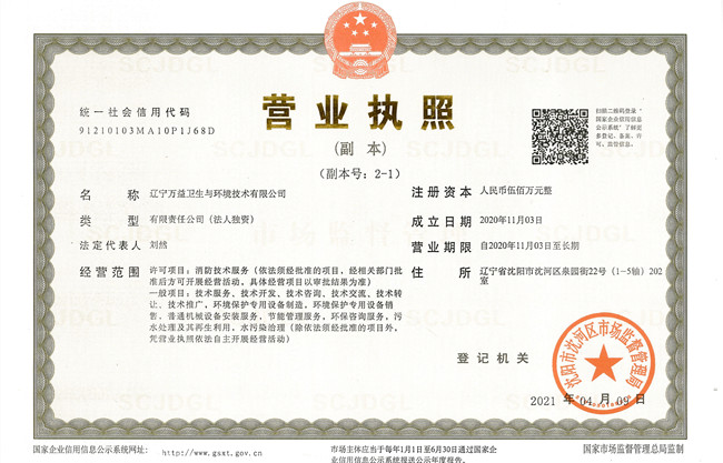 辽宁CQ9电子卫生与环境交易牌照